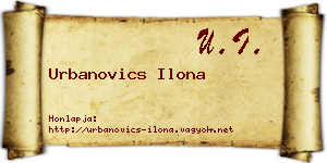 Urbanovics Ilona névjegykártya